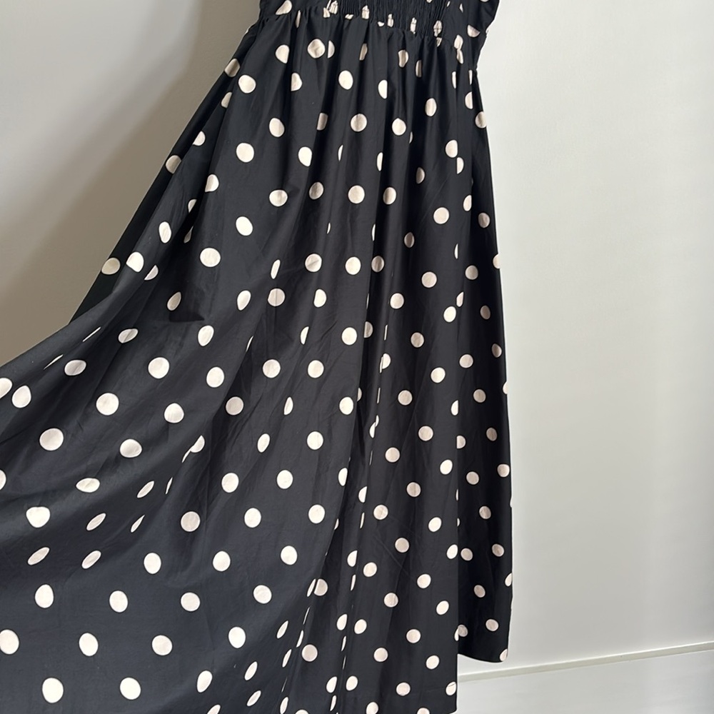 En Saison Black Midi Dress with White Polka Dots - Picture 10 of 13